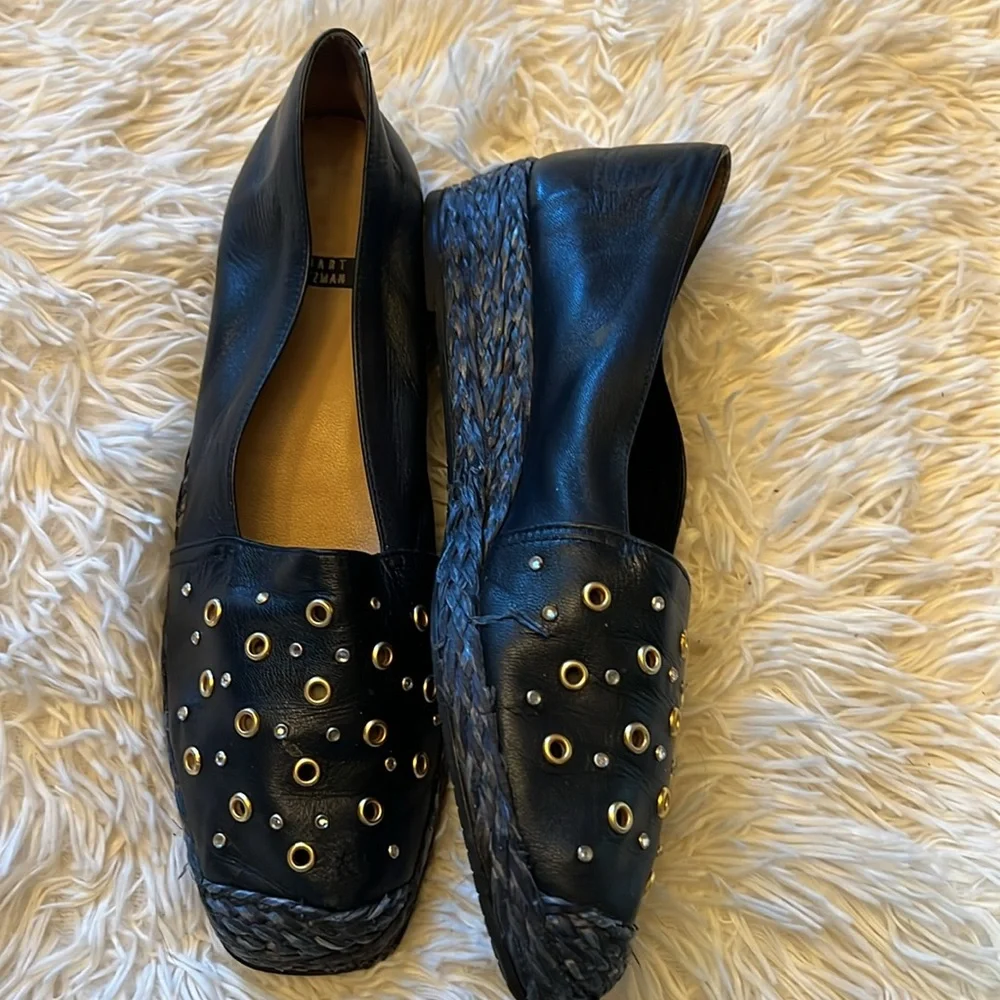Stuart Weitzman Blue Leather Slip ons - Picture 3 of 5